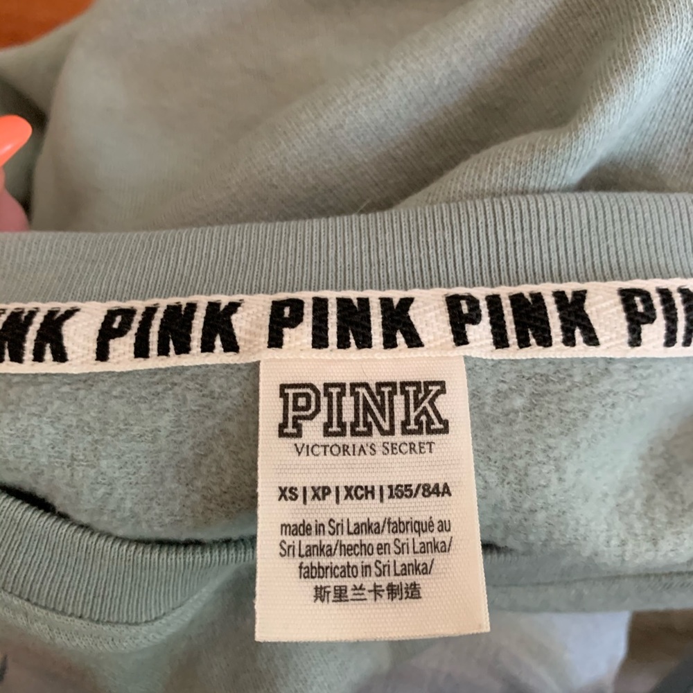 VS PINK Cold Shoulder Cropped Sweatshirt - Picture 2 of 3